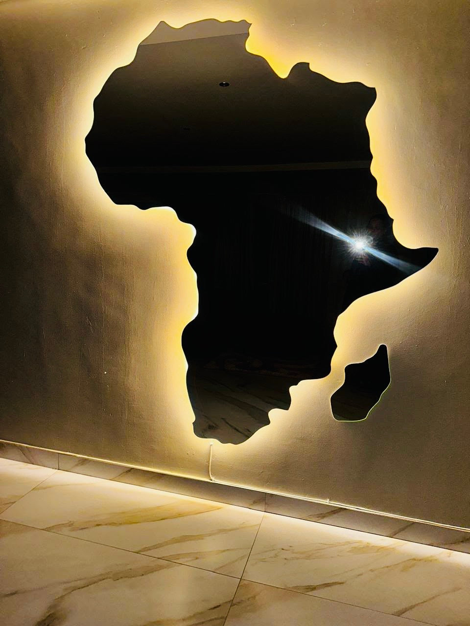 African Map Mirror